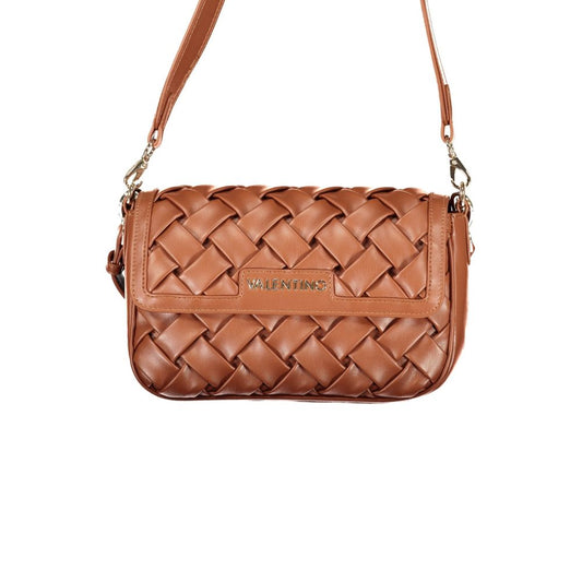 Mario Valentino Brown Leather Handbag with Removable Shoulder Handle