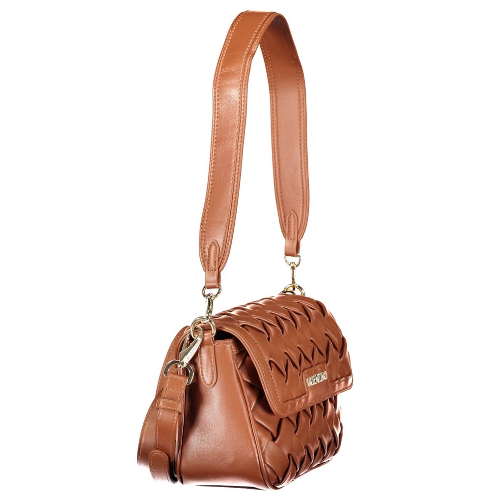 Mario Valentino Brown Leather Handbag with Removable Shoulder Handle
