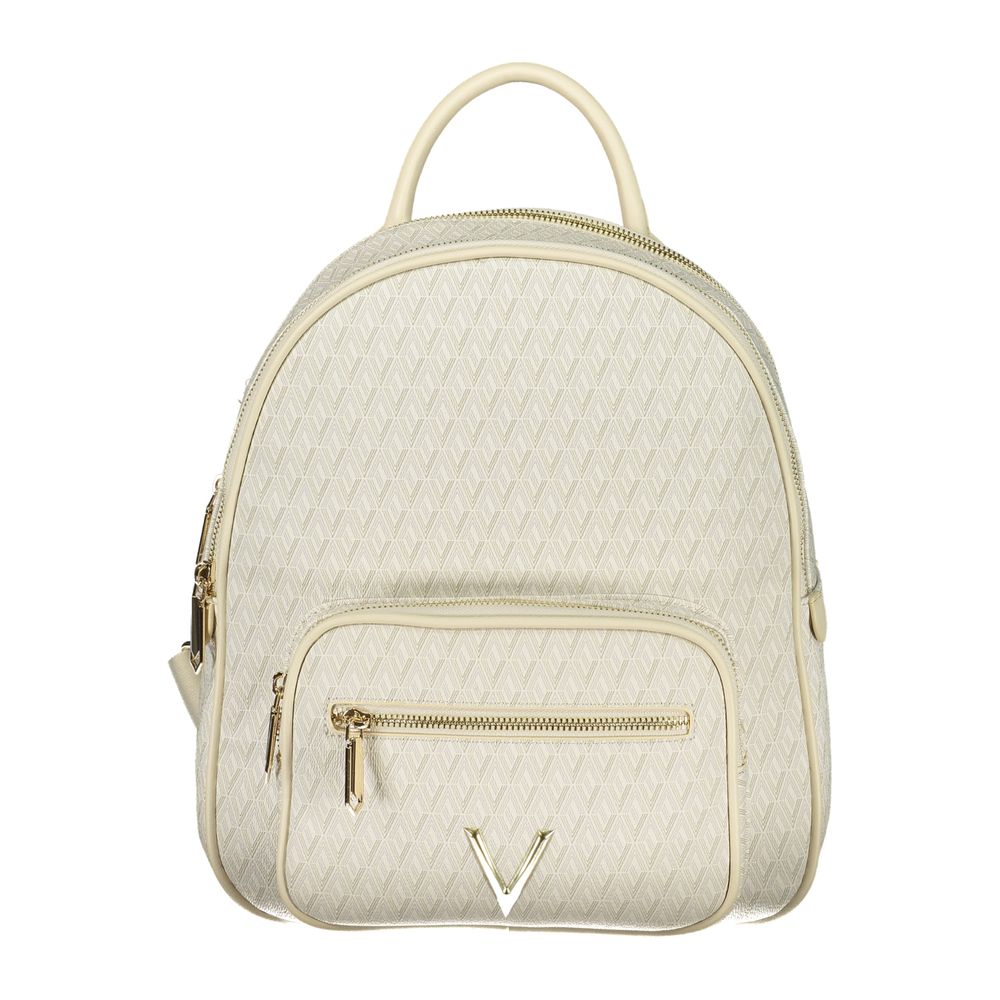 Mario Valentino Beige Recycled Polyethylene Backpack with Logo