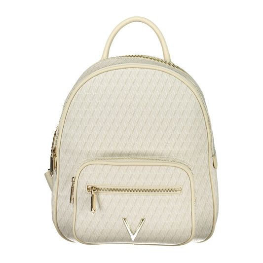 Mario Valentino Beige Recycled Polyethylene Backpack with Logo