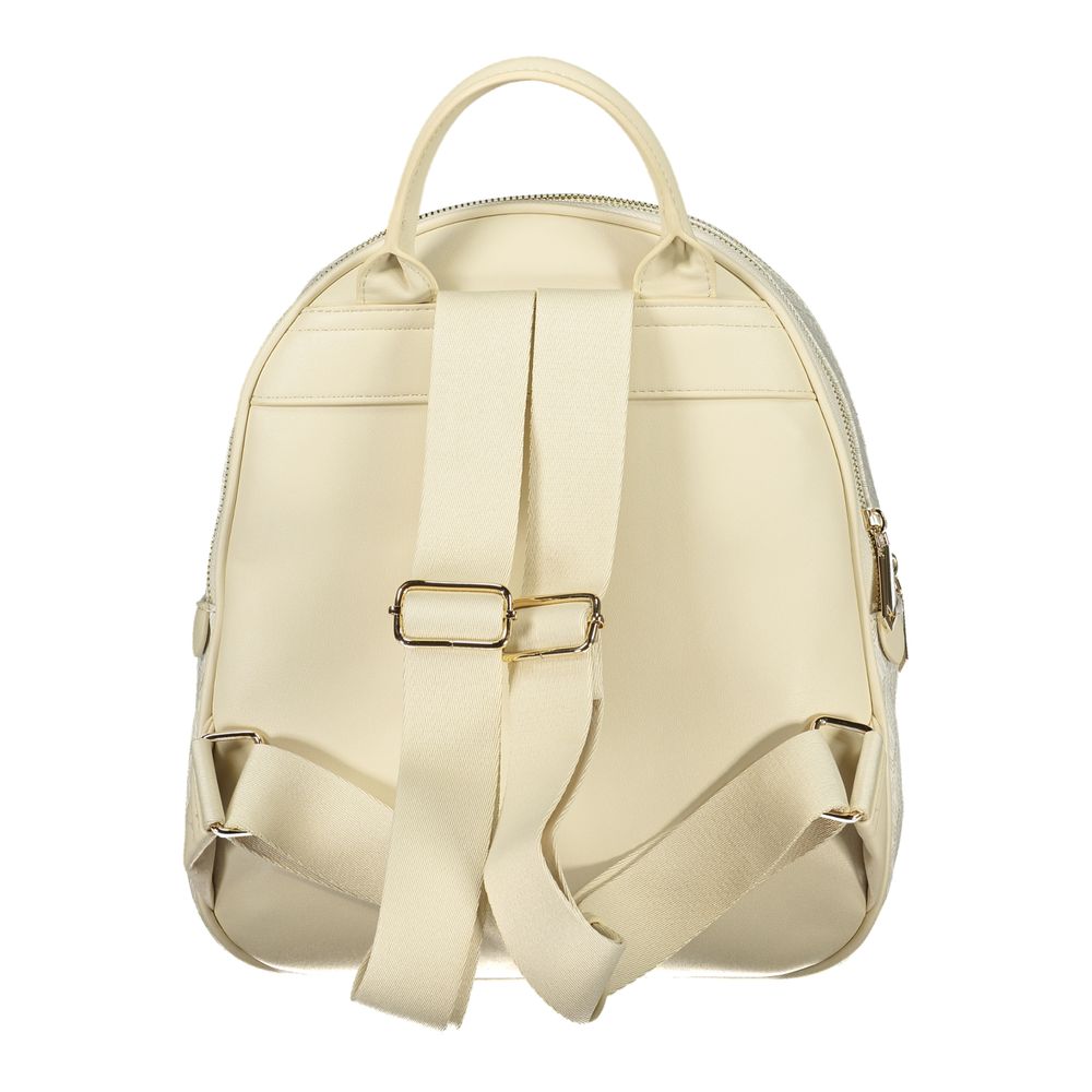 Mario Valentino Beige Recycled Polyethylene Backpack with Logo
