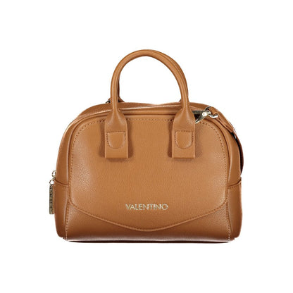 Mario Valentino Brown Smooth Leather Handbag with Detachable Strap