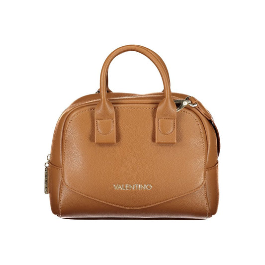 Mario Valentino Brown Smooth Leather Handbag with Detachable Strap