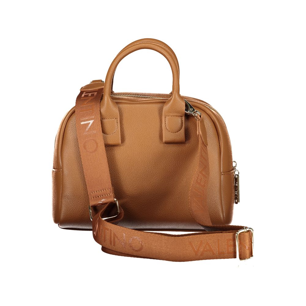 Mario Valentino Brown Smooth Leather Handbag with Detachable Strap