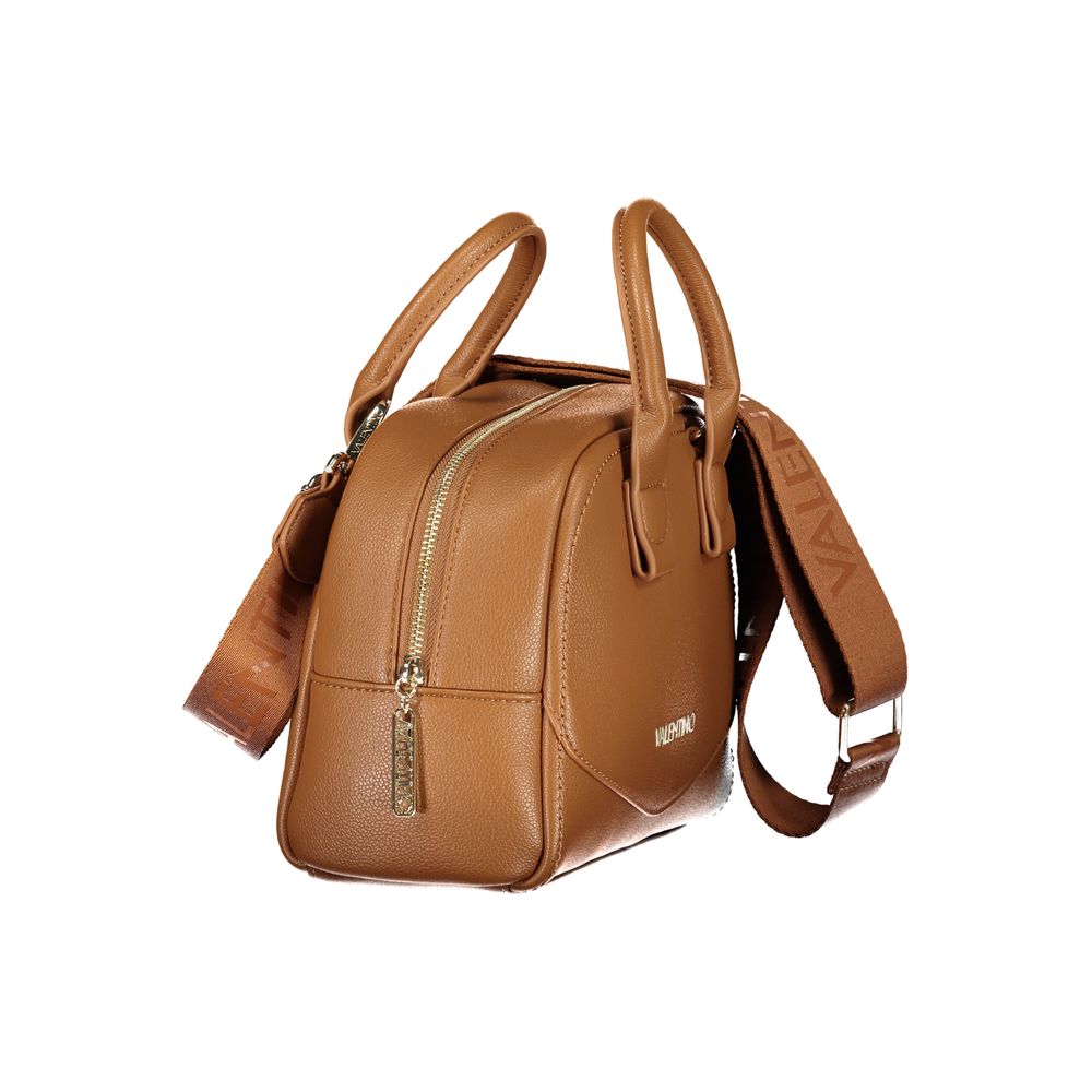 Mario Valentino Brown Smooth Leather Handbag with Detachable Strap