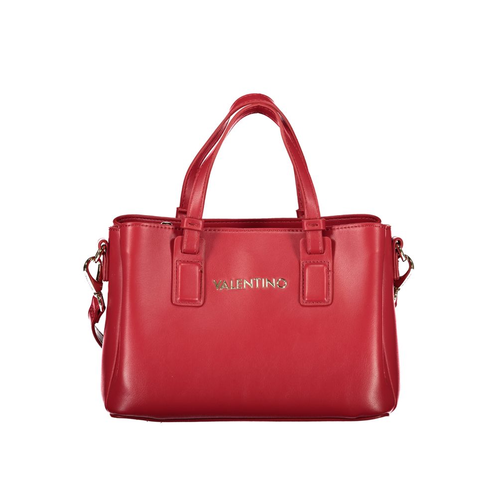 Mario Valentino Red Leather Handbag with Adjustable Strap