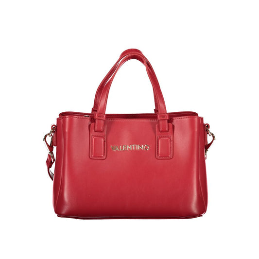 Mario Valentino Red Leather Handbag with Adjustable Strap