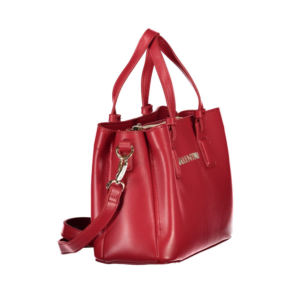 Mario Valentino Red Leather Handbag with Adjustable Strap