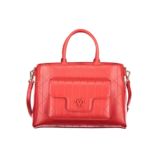 Mario Valentino Red Leather Handbag with Contrasting Details