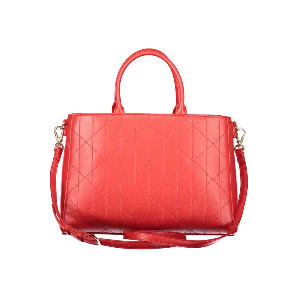 Mario Valentino Red Leather Handbag with Contrasting Details