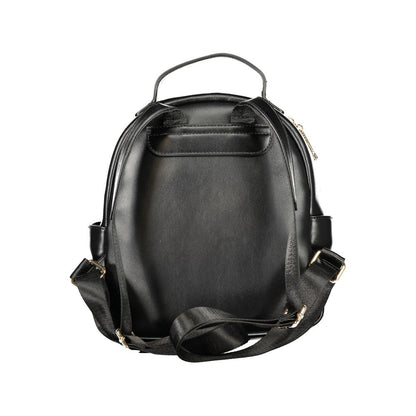 Mario Valentino Black Polyethylene Backpack with Contrast Details