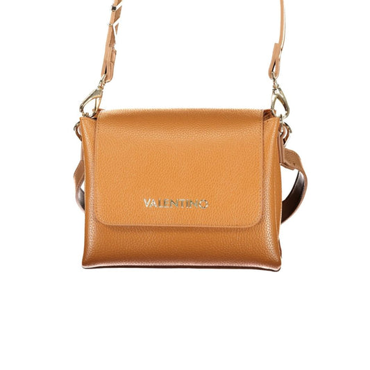 Mario Valentino Brown Leather-Finish Handbag with Optional Strap