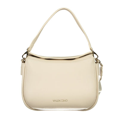 Mario Valentino Beige Leather-Finish Handbag with Removable Handle
