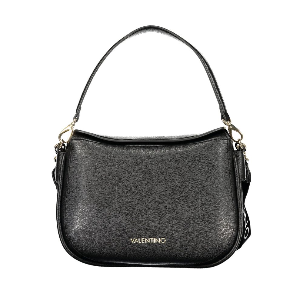 Mario Valentino Black Smooth Leather Handbag with Removable Strap