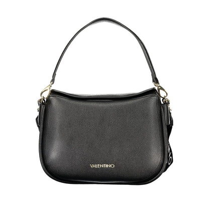 Mario Valentino Black Smooth Leather Handbag with Removable Strap
