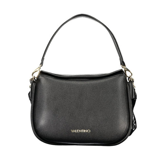 Mario Valentino Black Smooth Leather Handbag with Removable Strap