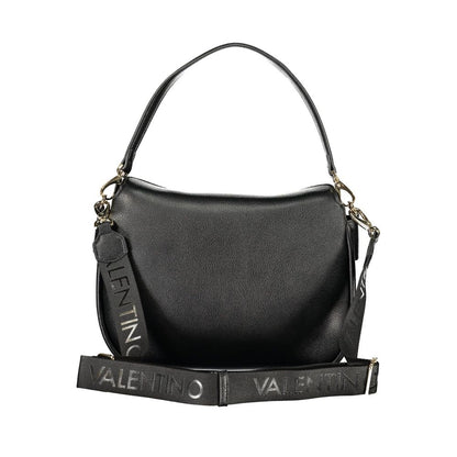 Mario Valentino Black Smooth Leather Handbag with Removable Strap