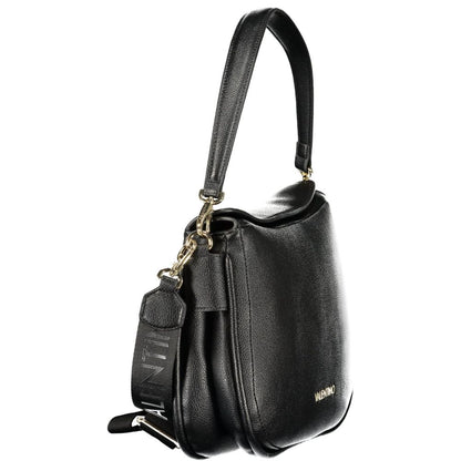 Mario Valentino Black Smooth Leather Handbag with Removable Strap