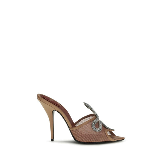 Valentino Garavani Multicolor Goatskin Coeur Vipère Stiletto Heel Sandals