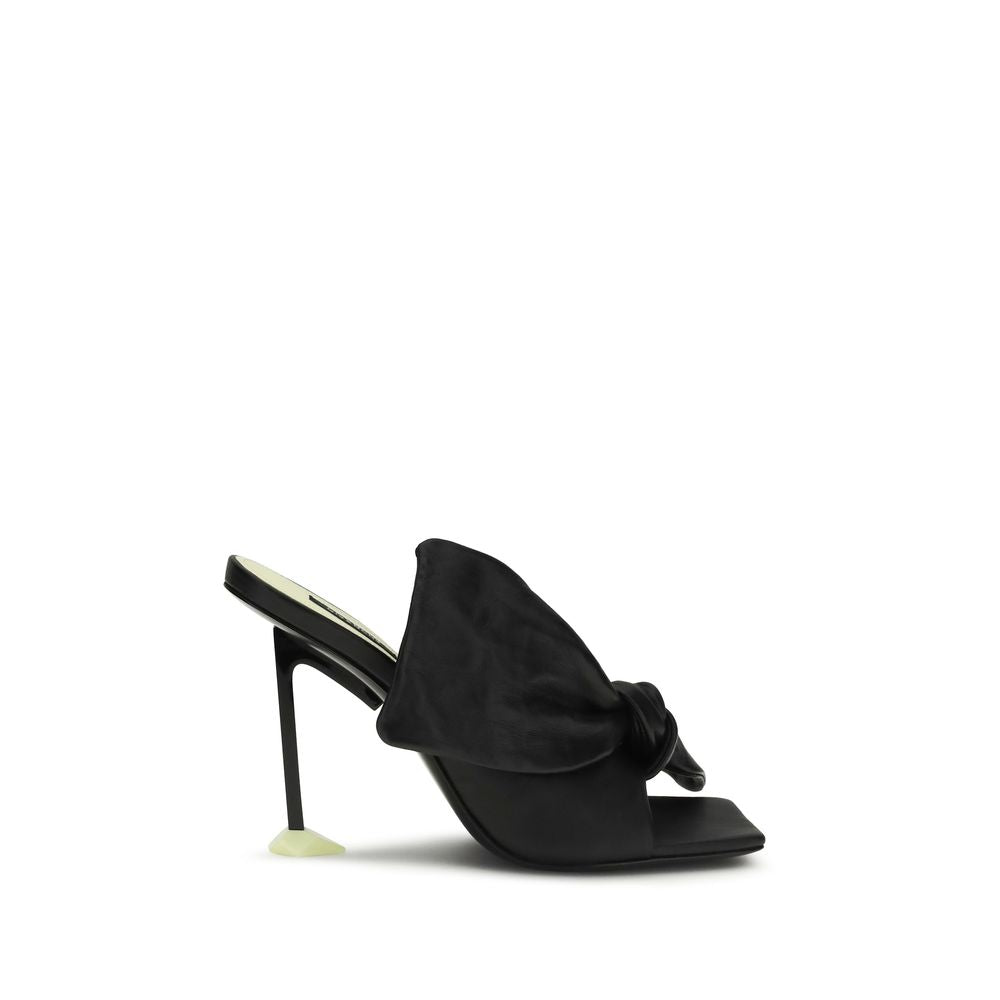 Givenchy Black Leather Boudoir Heeled Bow Mules