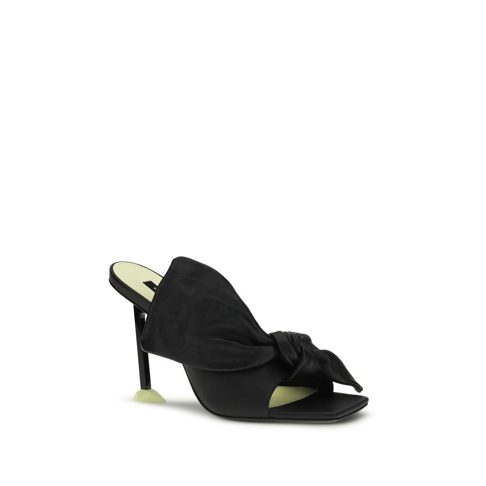 Givenchy Black Leather Boudoir Heeled Bow Mules
