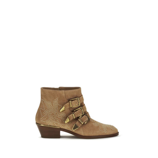 Chloé Beige Calf Leather Susan Ankle Boots