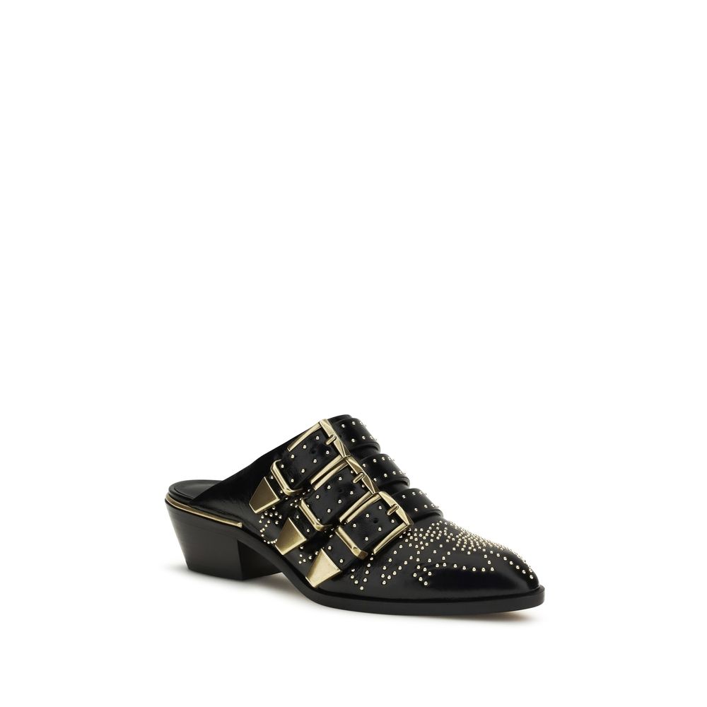 Chloé Black Calf Leather Susan Mules
