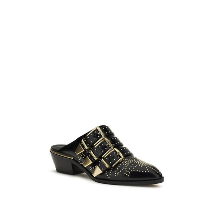 Chloé Black Calf Leather Susan Mules
