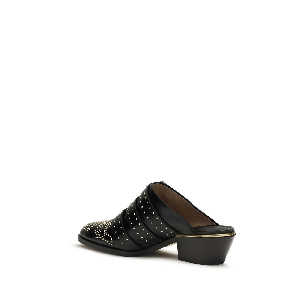Chloé Black Calf Leather Susan Mules