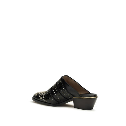 Chloé Black Calf Leather Susan Mules