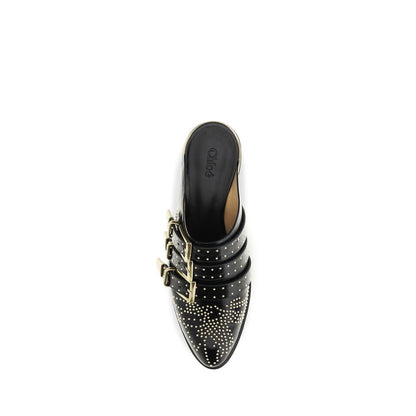 Chloé Black Calf Leather Susan Mules
