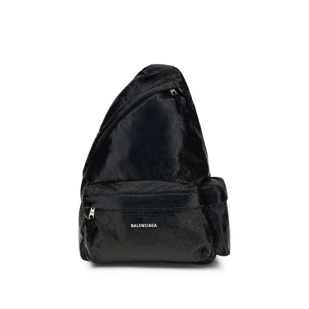Balenciaga Black Nylon Backpack Explorer Asymmetric