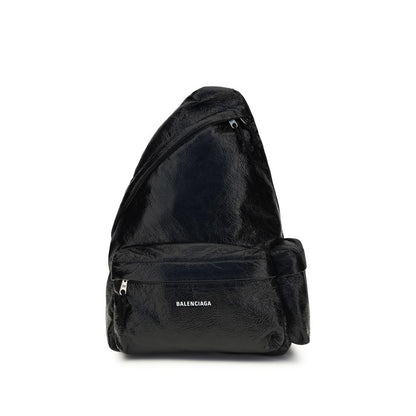 Balenciaga Black Nylon Backpack Explorer Asymmetric
