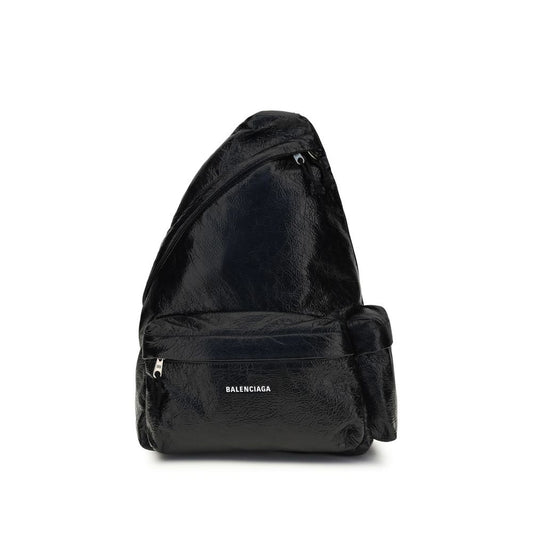 Balenciaga Black Nylon Backpack Explorer Asymmetric