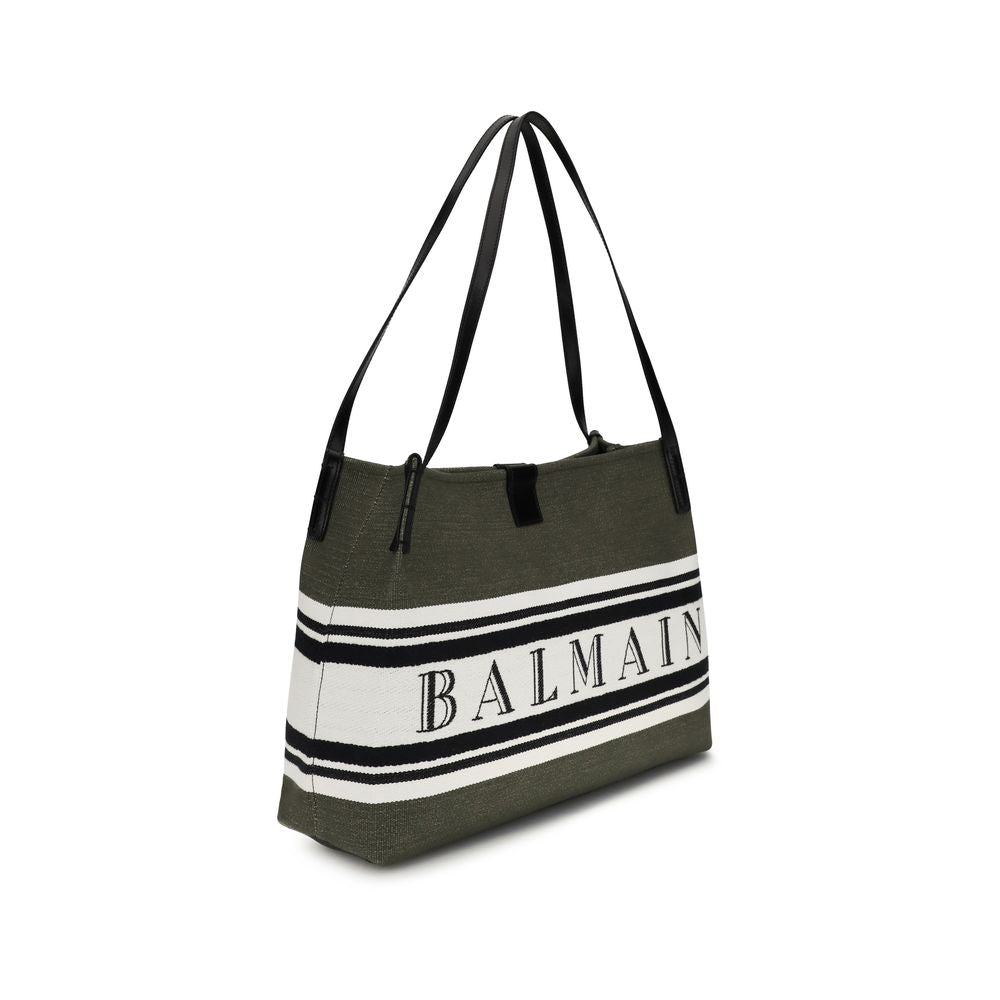 Balmain Black Cotton Medium Release Tote