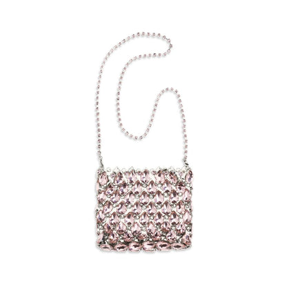 Self-Portrait Crystal Mesh Pouch Bag