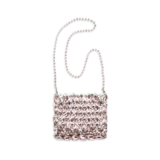Self-Portrait Crystal Mesh Pouch Bag