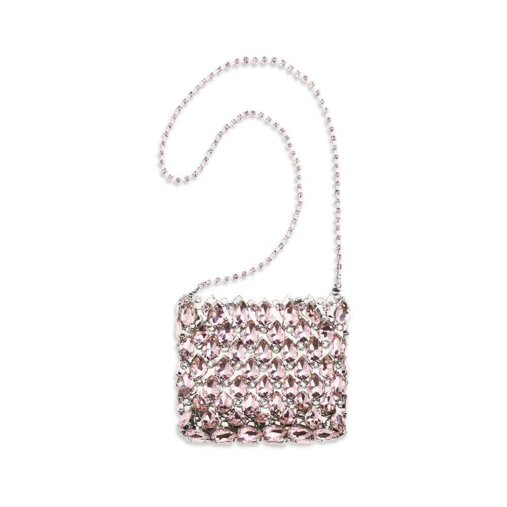 Self-Portrait Crystal Mesh Pouch Bag