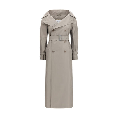Max Mara Pancia Gray Cotton Trench Coat