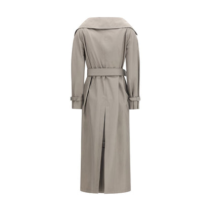 Max Mara Pancia Gray Cotton Trench Coat