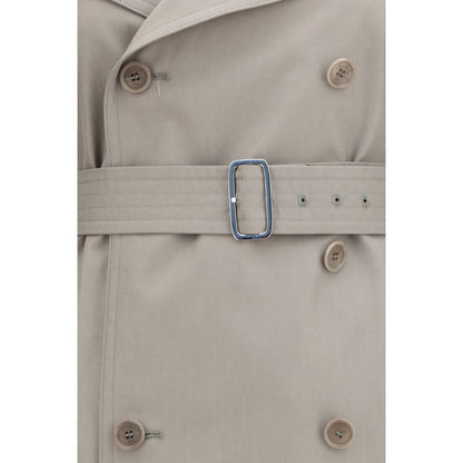 Max Mara Pancia Gray Cotton Trench Coat