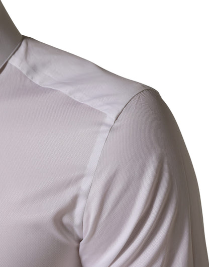 Dolce & Gabbana White Cotton Short Sleeves Button Down Shirt