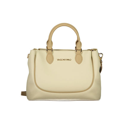 Mario Valentino Beige Leather-Finish Handbag for Women