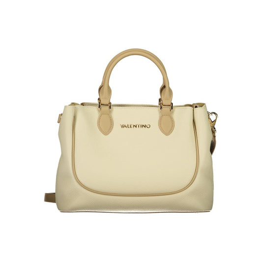 Mario Valentino Beige Leather-Finish Handbag for Women