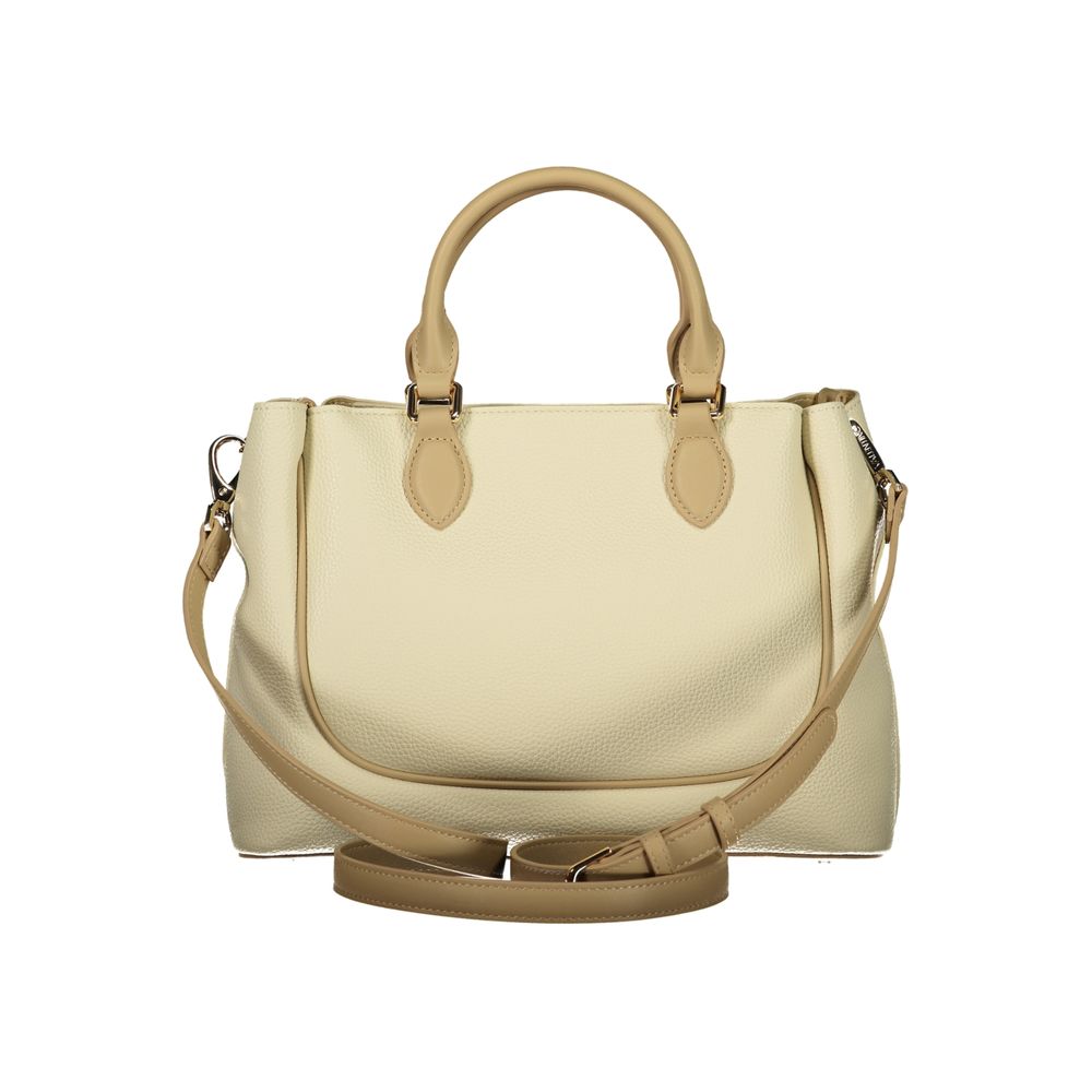 Mario Valentino Beige Leather-Finish Handbag for Women