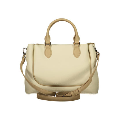 Mario Valentino Beige Leather-Finish Handbag for Women