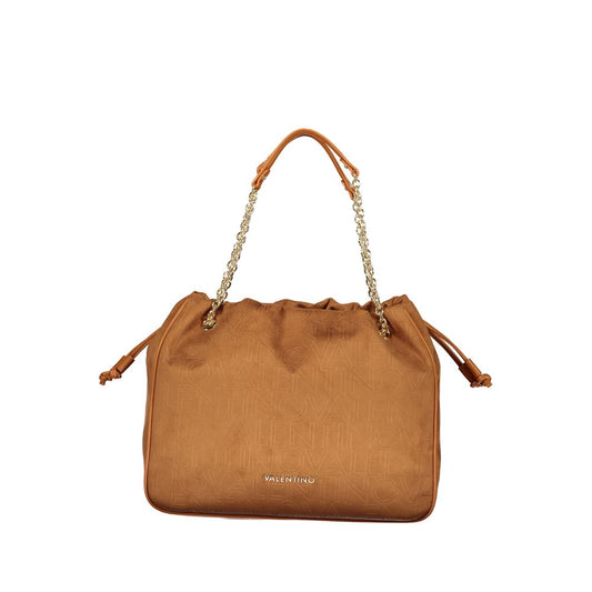 Mario Valentino Brown Leather Handbag with Elegant Detailing