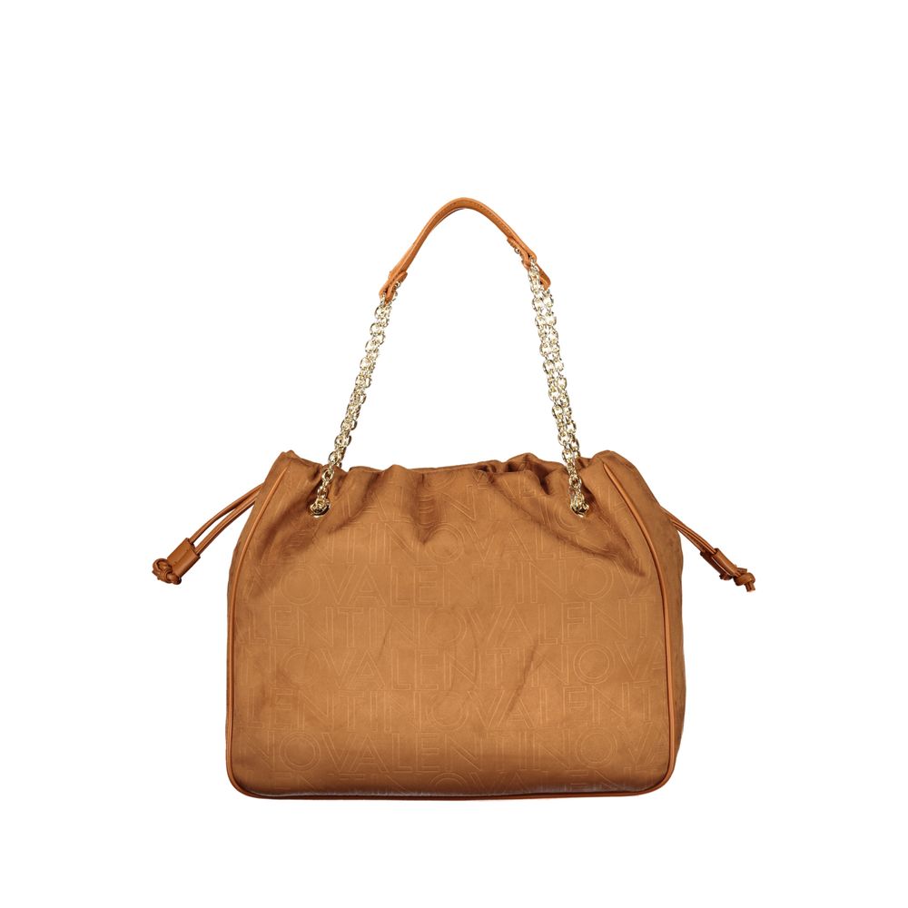 Mario Valentino Brown Leather Handbag with Elegant Detailing