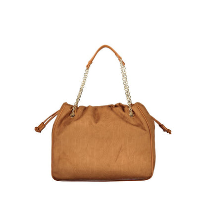Mario Valentino Brown Leather Handbag with Elegant Detailing