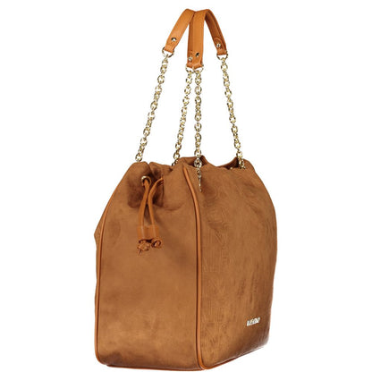 Mario Valentino Brown Leather Handbag with Elegant Detailing